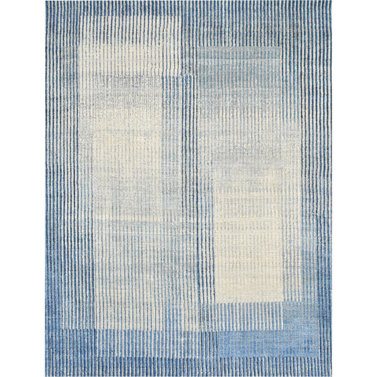 CANVAS ART W/ SILK JC765 IVORY / BLUE