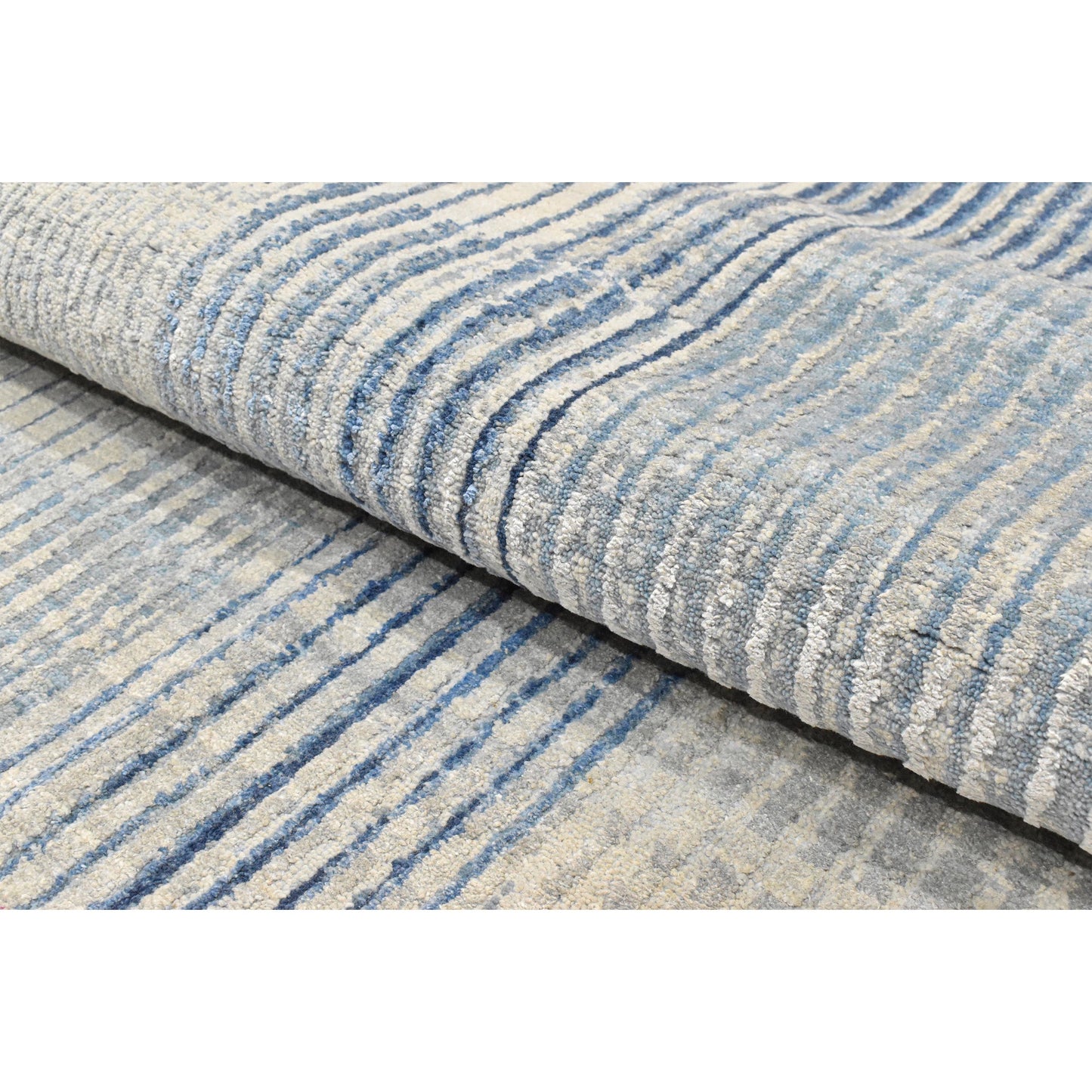 CANVAS ART W/ SILK JC765 IVORY / BLUE