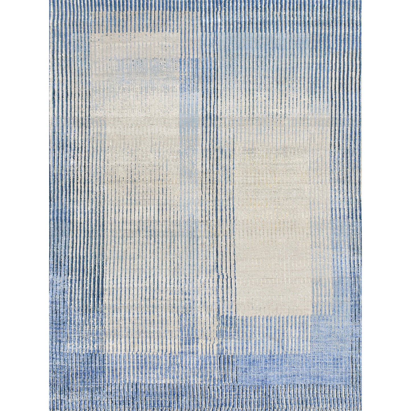 CANVAS ART W/ SILK JC765 SILVER / BLUE