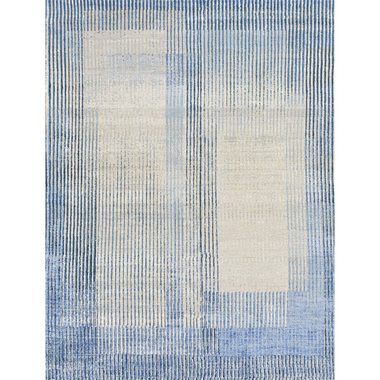 CANVAS ART W/ SILK JC765 SILVER / BLUE
