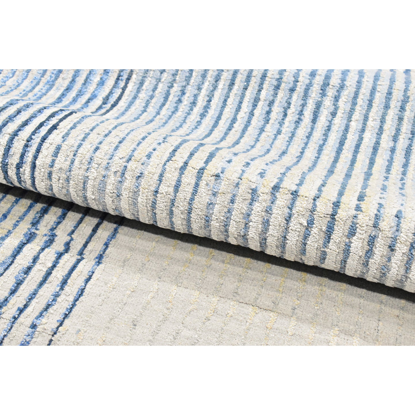 CANVAS ART W/ SILK JC765 SILVER / BLUE