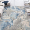CANVAS ART W/ SILK JCD11 SILVER / BLUE