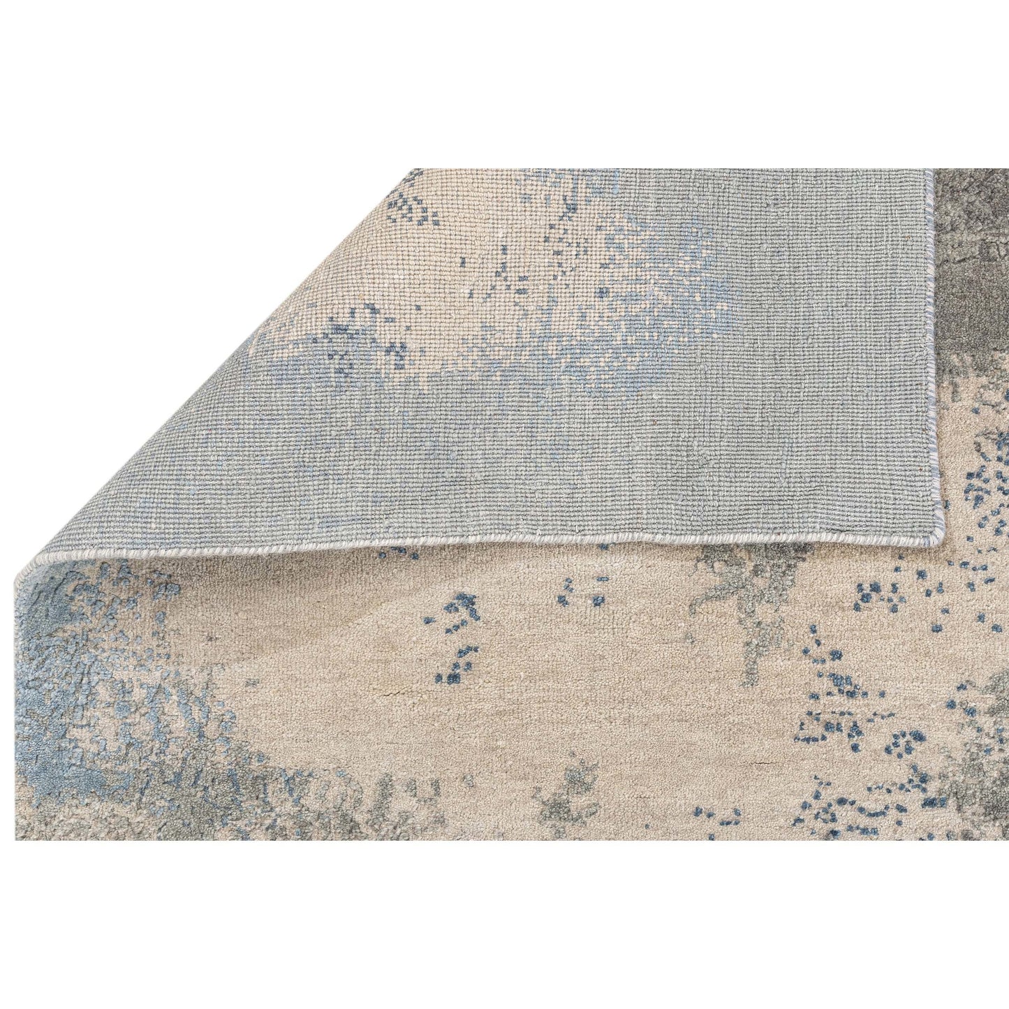 CANVAS ART W/ SILK JCD11 SILVER / BLUE