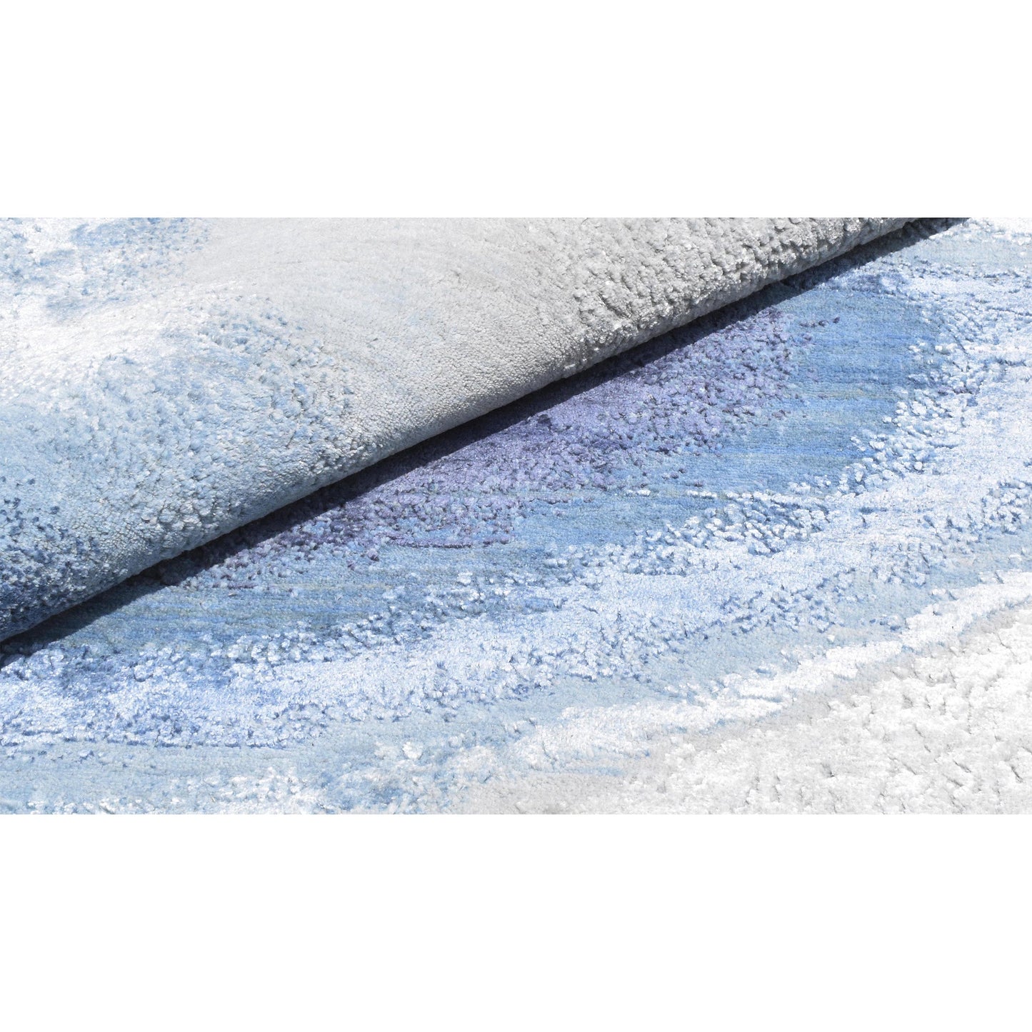 CANVAS ART W/ SILK JCD16 SILVER / BLUE