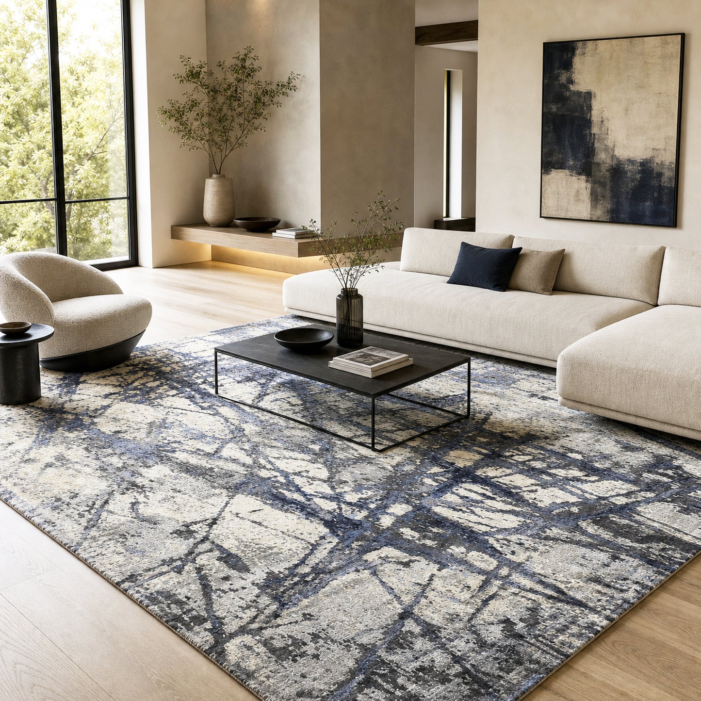 CANVAS ART HARPER GREY / BLUE