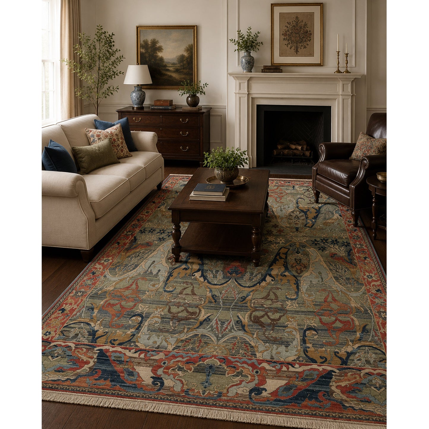 ESSEX BIJAR CHARCOAL / RED