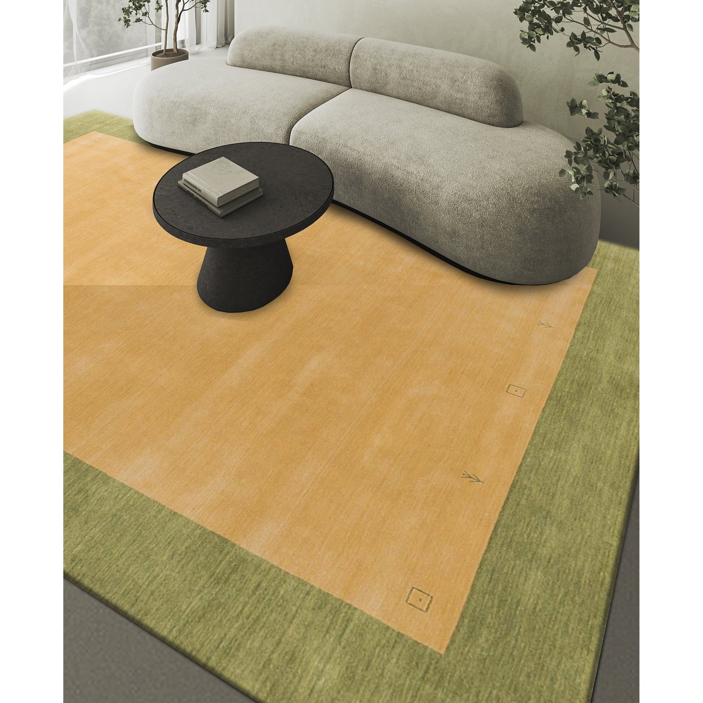 GABBEH 2000 K1126 LIGHT GREEN / GOLD
