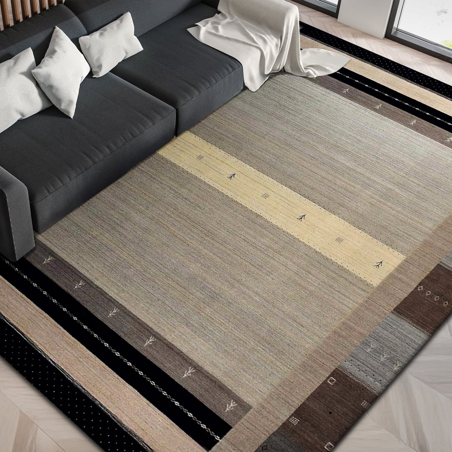 GABBEH 2000 K3000 BEIGE / RUST