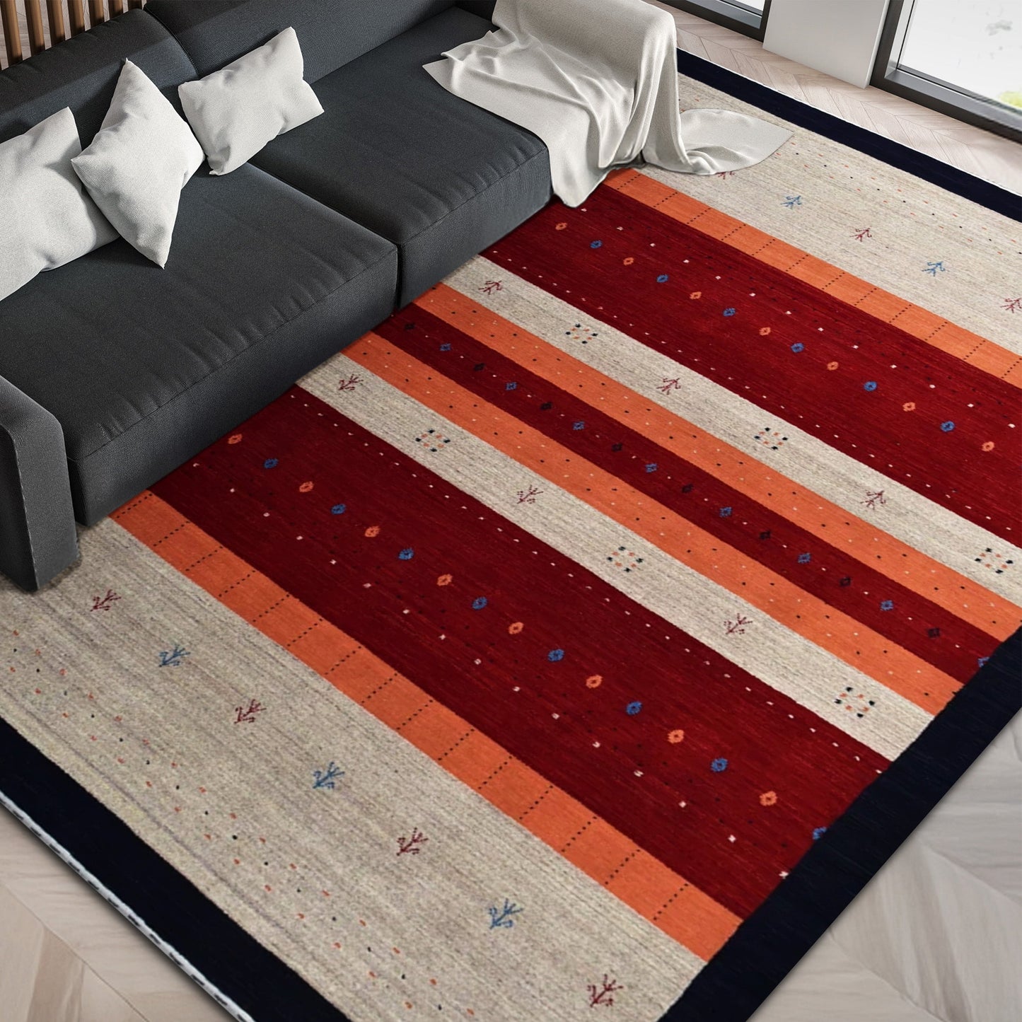 GABBEH 2000 K3001 RED / IVORY