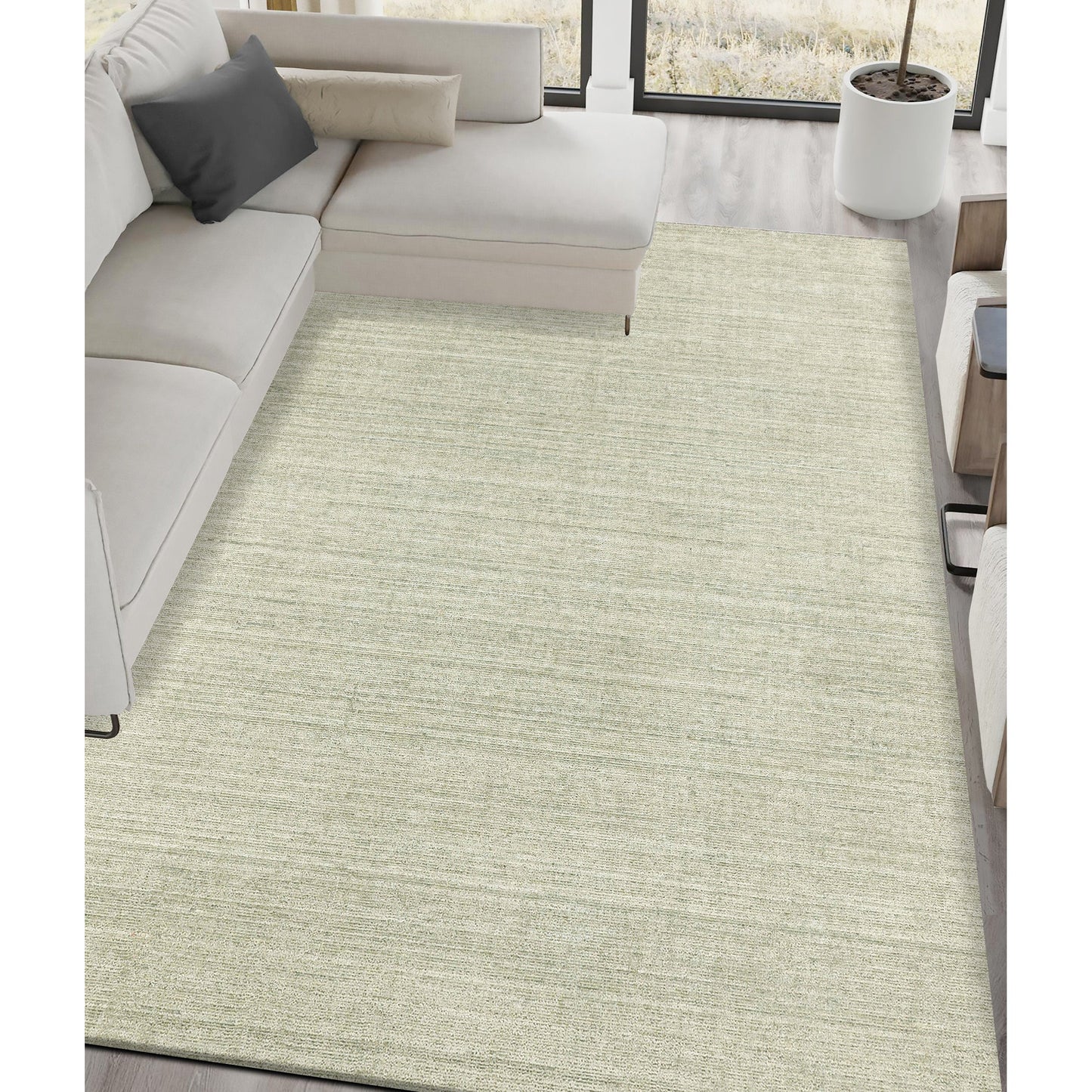 HANDLOOMED 1000 PLAIN LIGHT GREEN