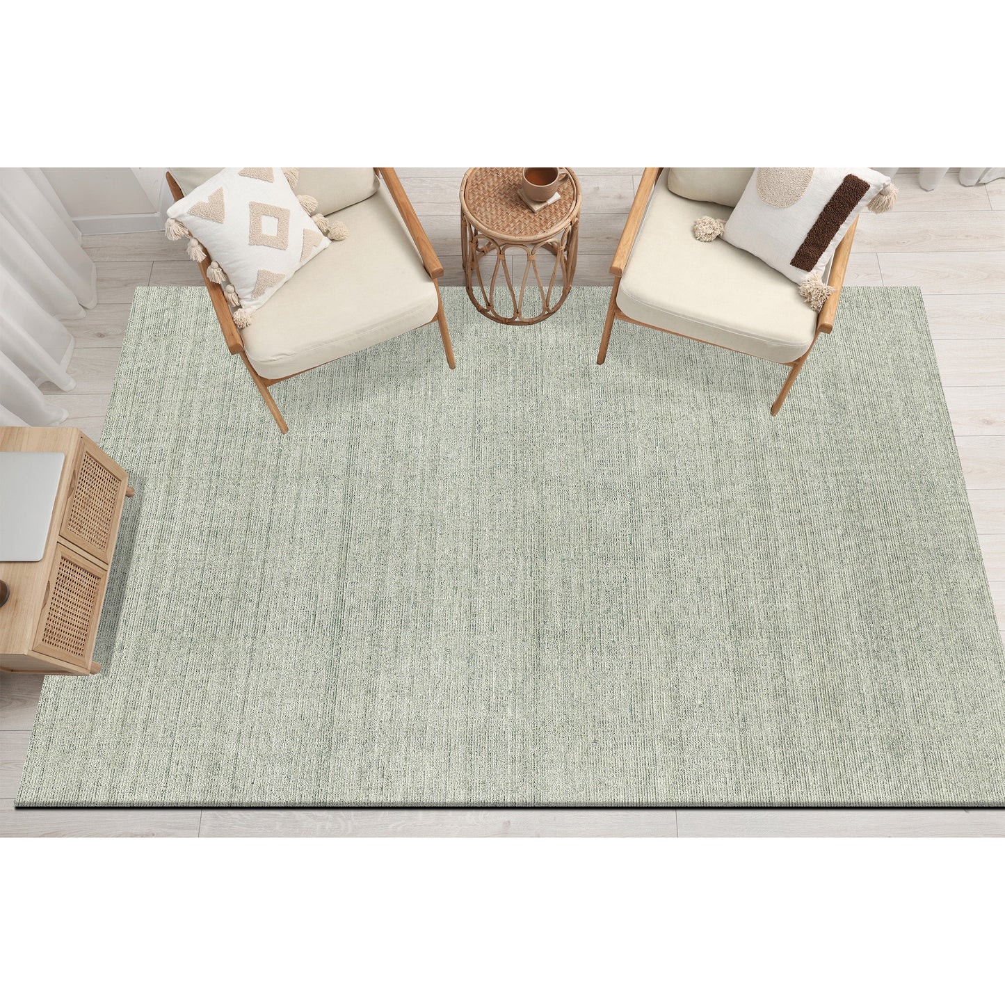 HANDLOOMED 1000 PLAIN SAGE GREEN