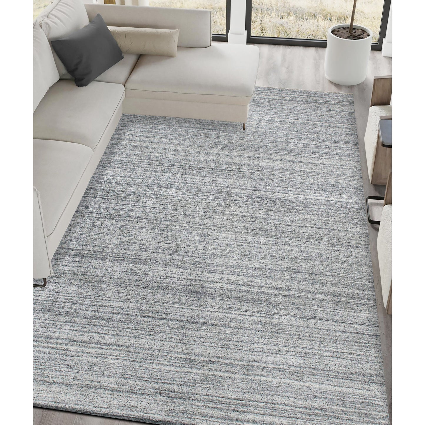 HANDLOOMED 1000 PLAIN SILVER