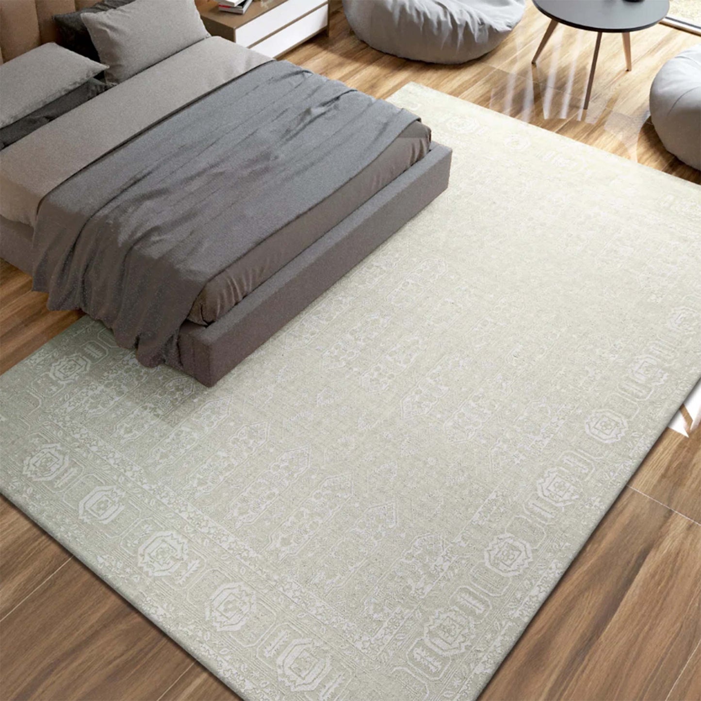 HANDLOOMED JACQUARD 634OC IVORY / WHITE