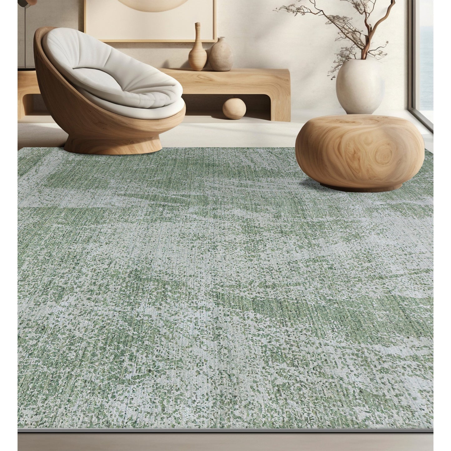 HANDLOOMED JACQUARD 721OC SILVER / SAGE