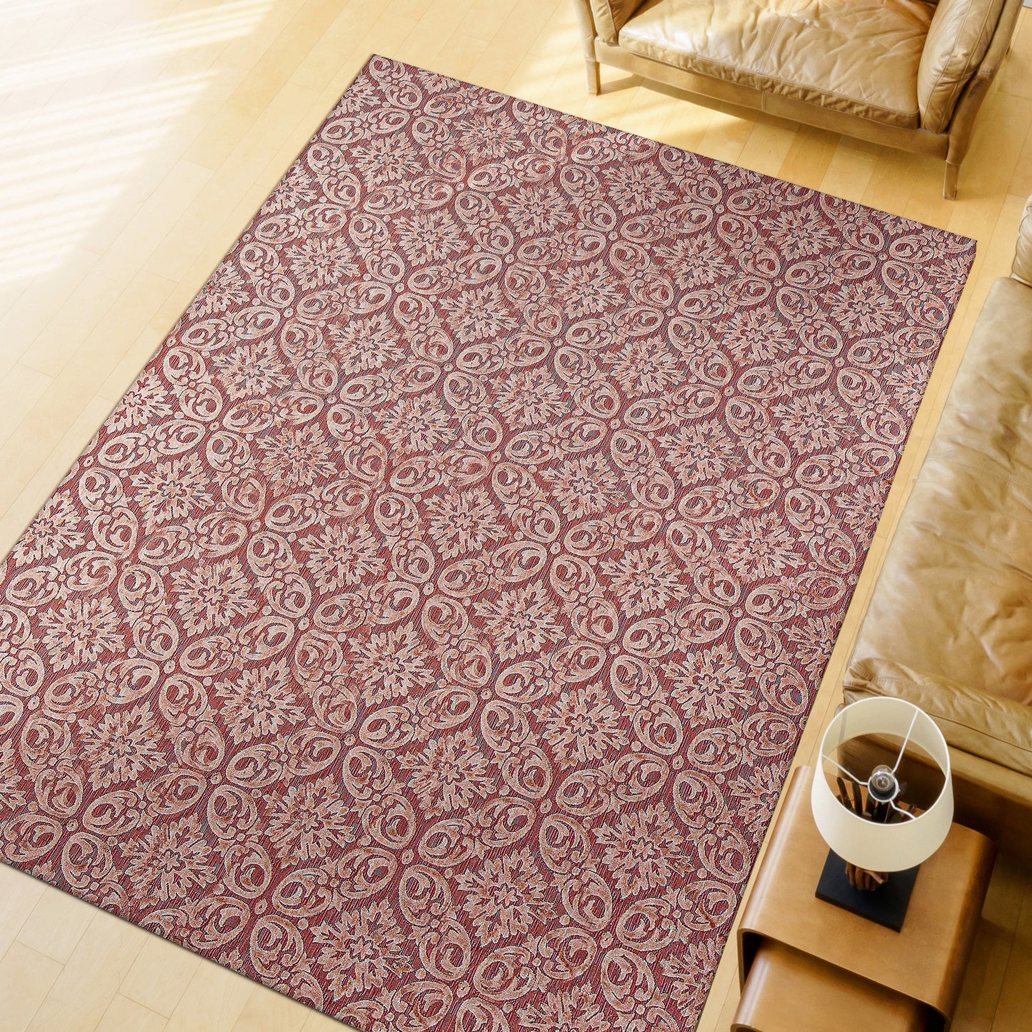 HANDLOOMED JACQUARD CHELSI RED