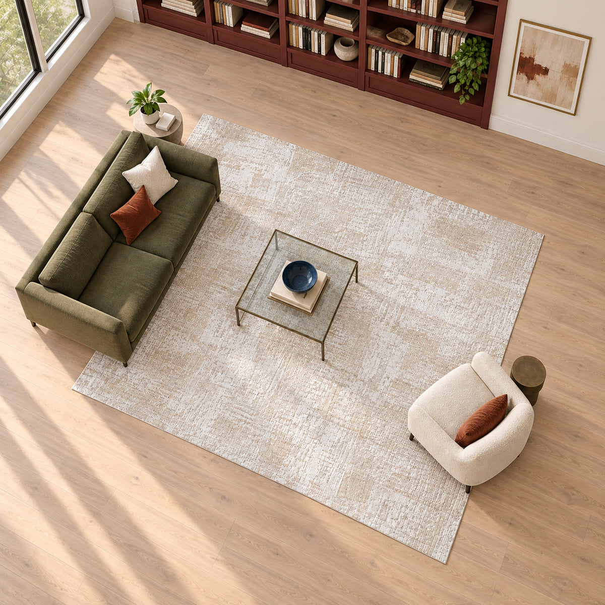 HANDLOOMED JACQUARD JRK18 BEIGE / WHITE