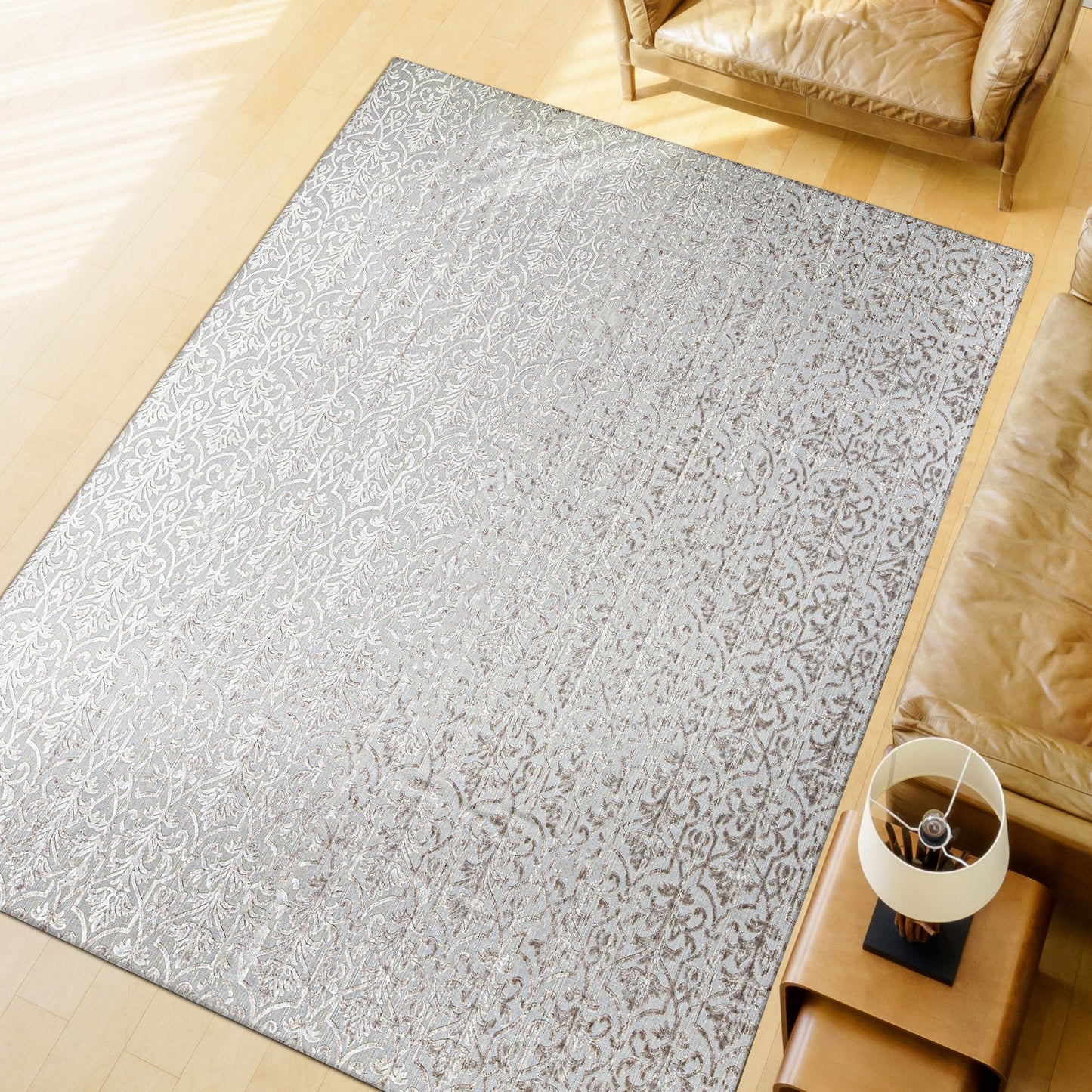 HANDLOOMED JACQUARD LORRAINE SILVER