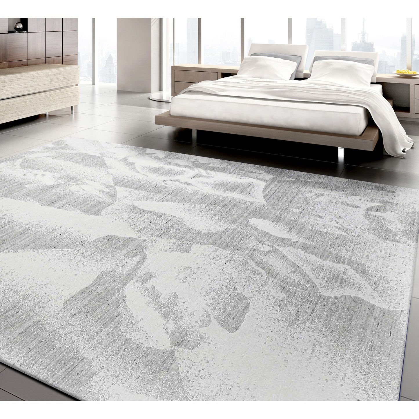 HANDLOOMED JACQUARD OPJ57 WHITE / GREY