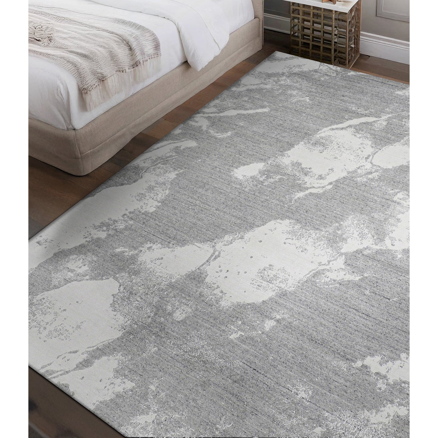 HANDLOOMED JACQUARD OPJ72 WHITE / GREY