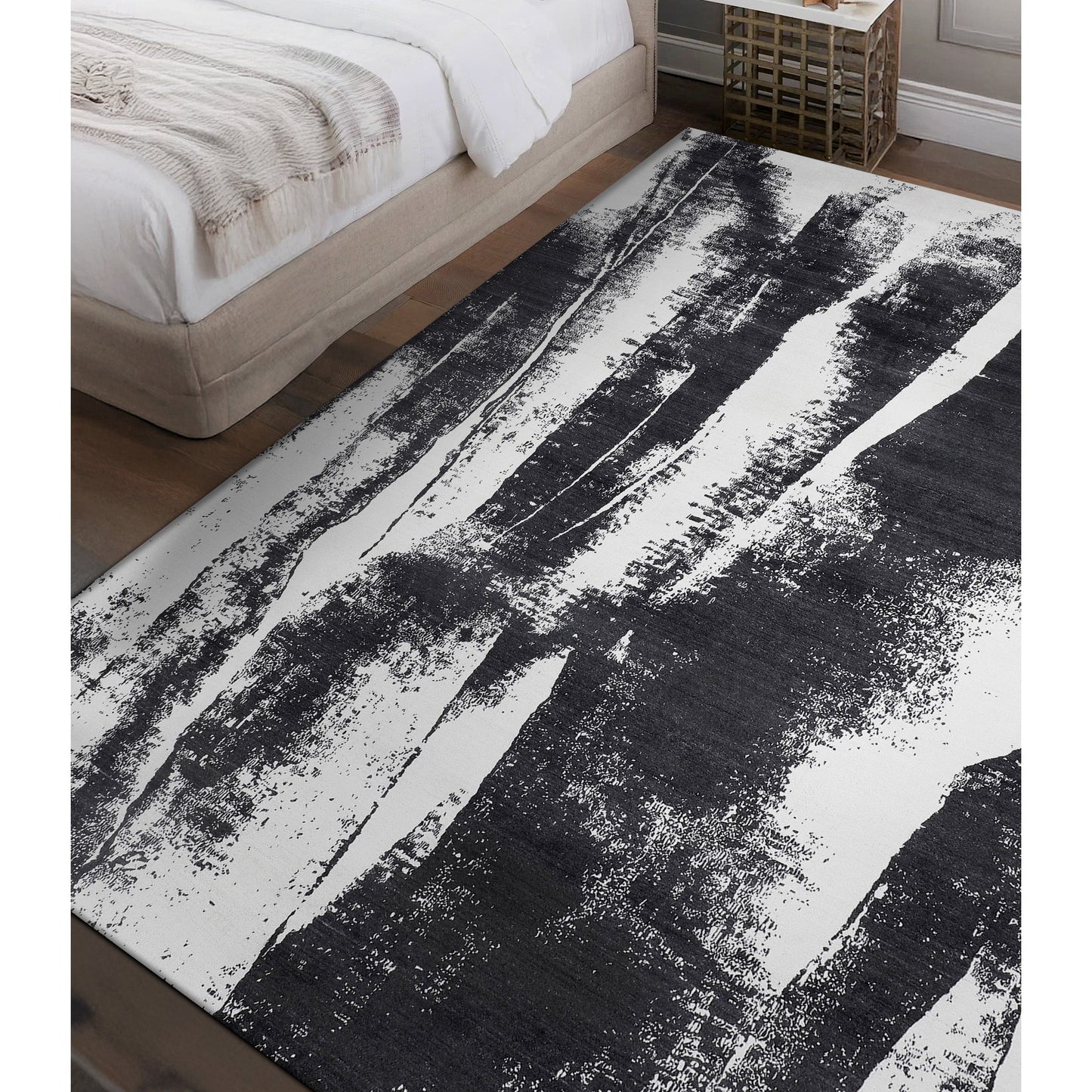 HANDLOOMED JACQUARD OPJ73 WHITE / BLACK