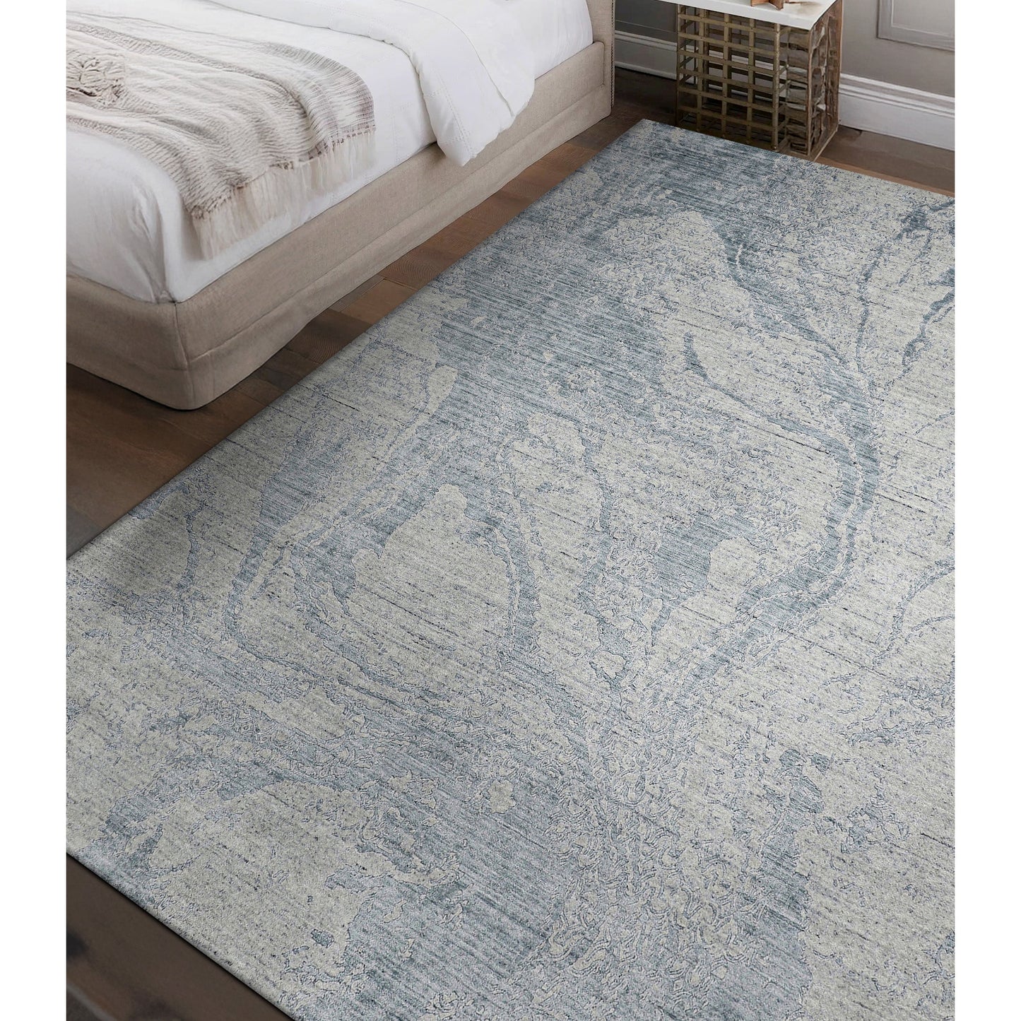 HANDLOOMED JACQUARD OPJ74 GREY / BLUE