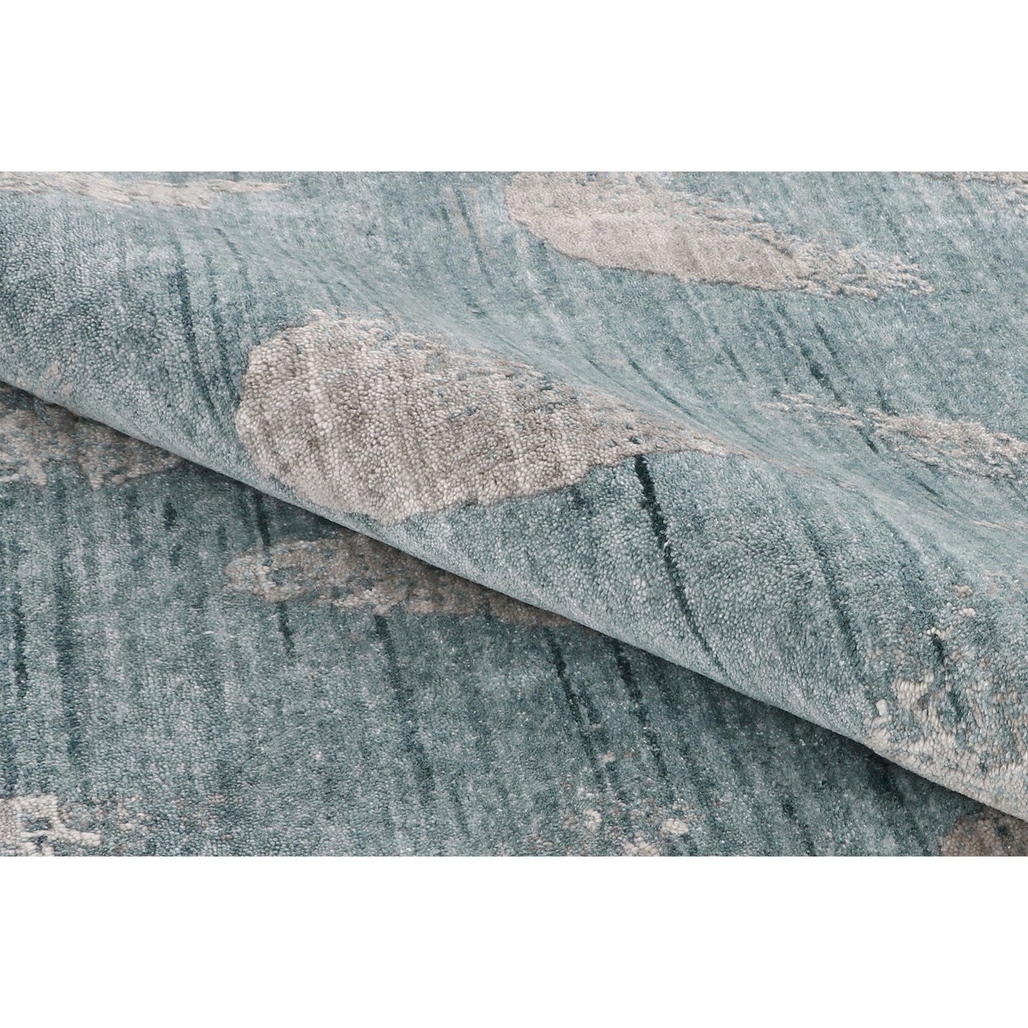 HANDLOOMED JACQUARD OPJ81 TEAL / BEIGE