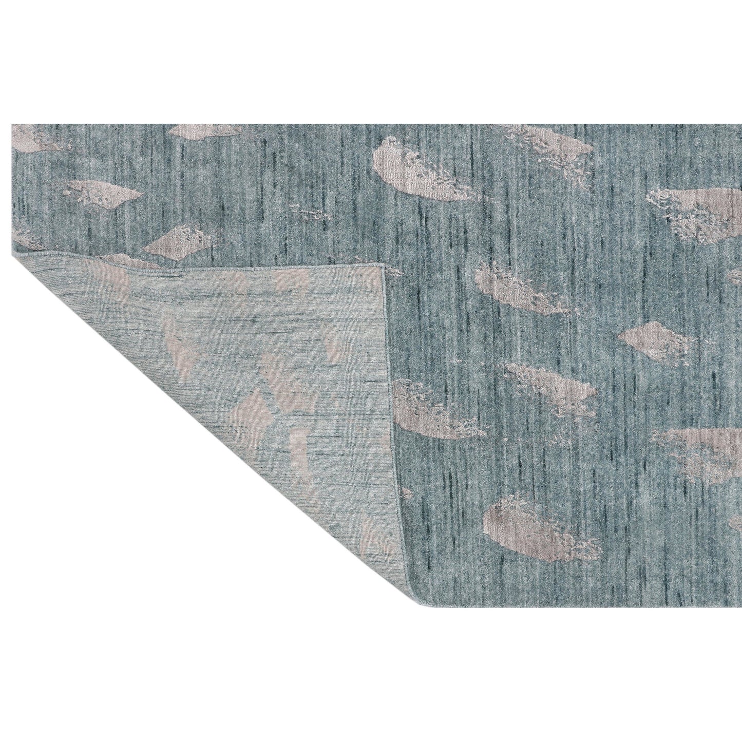 HANDLOOMED JACQUARD OPJ81 TEAL / BEIGE