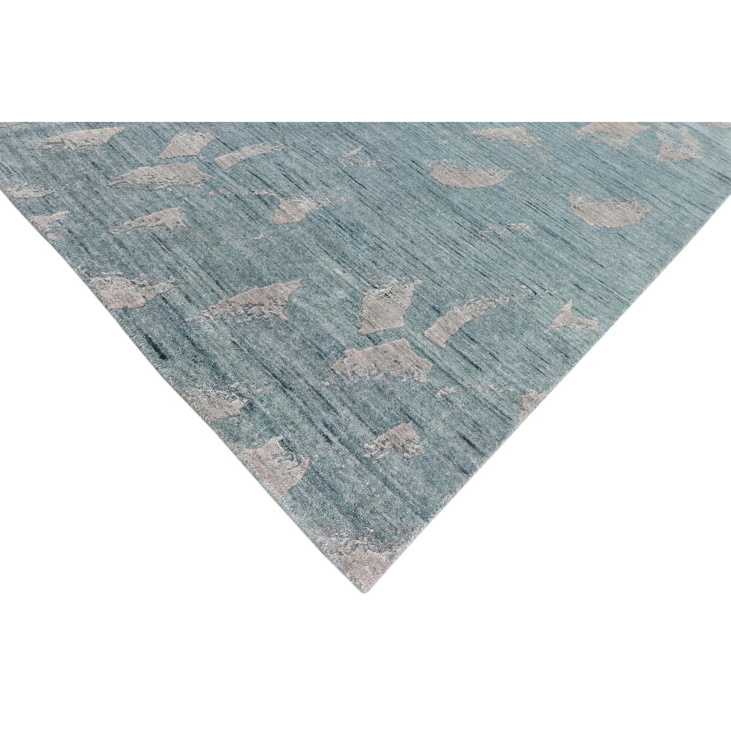 HANDLOOMED JACQUARD OPJ81 TEAL / BEIGE