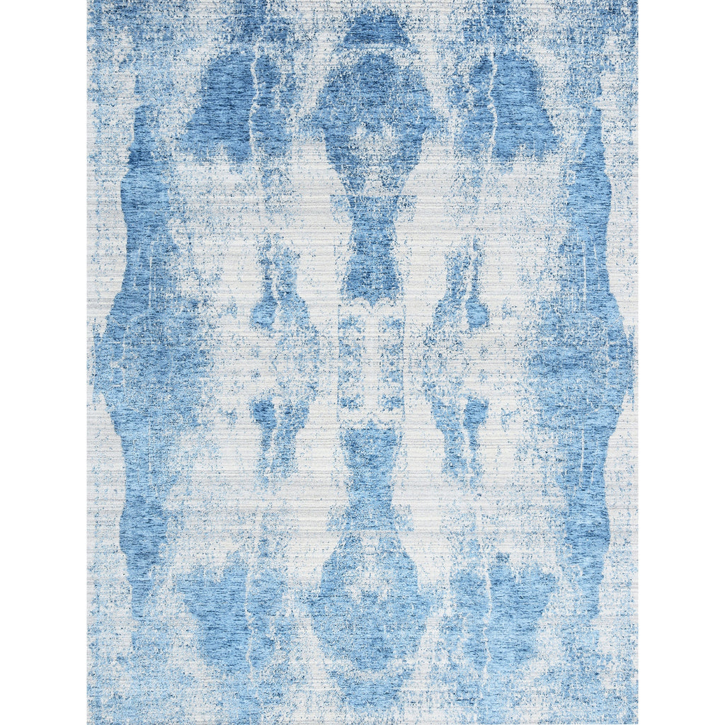 HANDLOOMED JACQUARD RA259 SILVER / BLUE