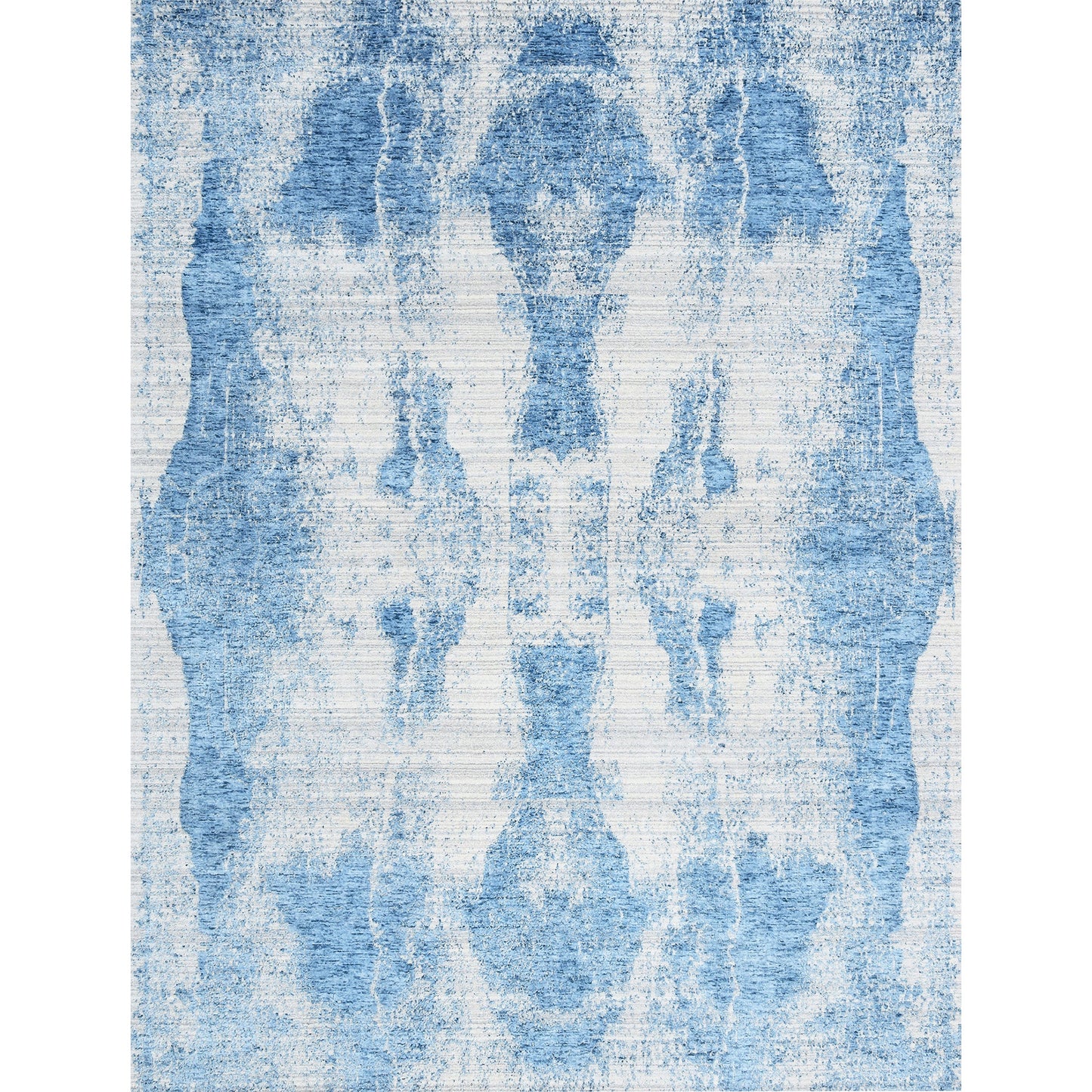 HANDLOOMED JACQUARD RA259 SILVER / BLUE