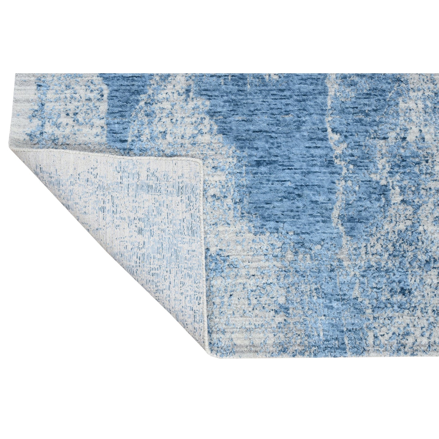 HANDLOOMED JACQUARD RA259 SILVER / BLUE