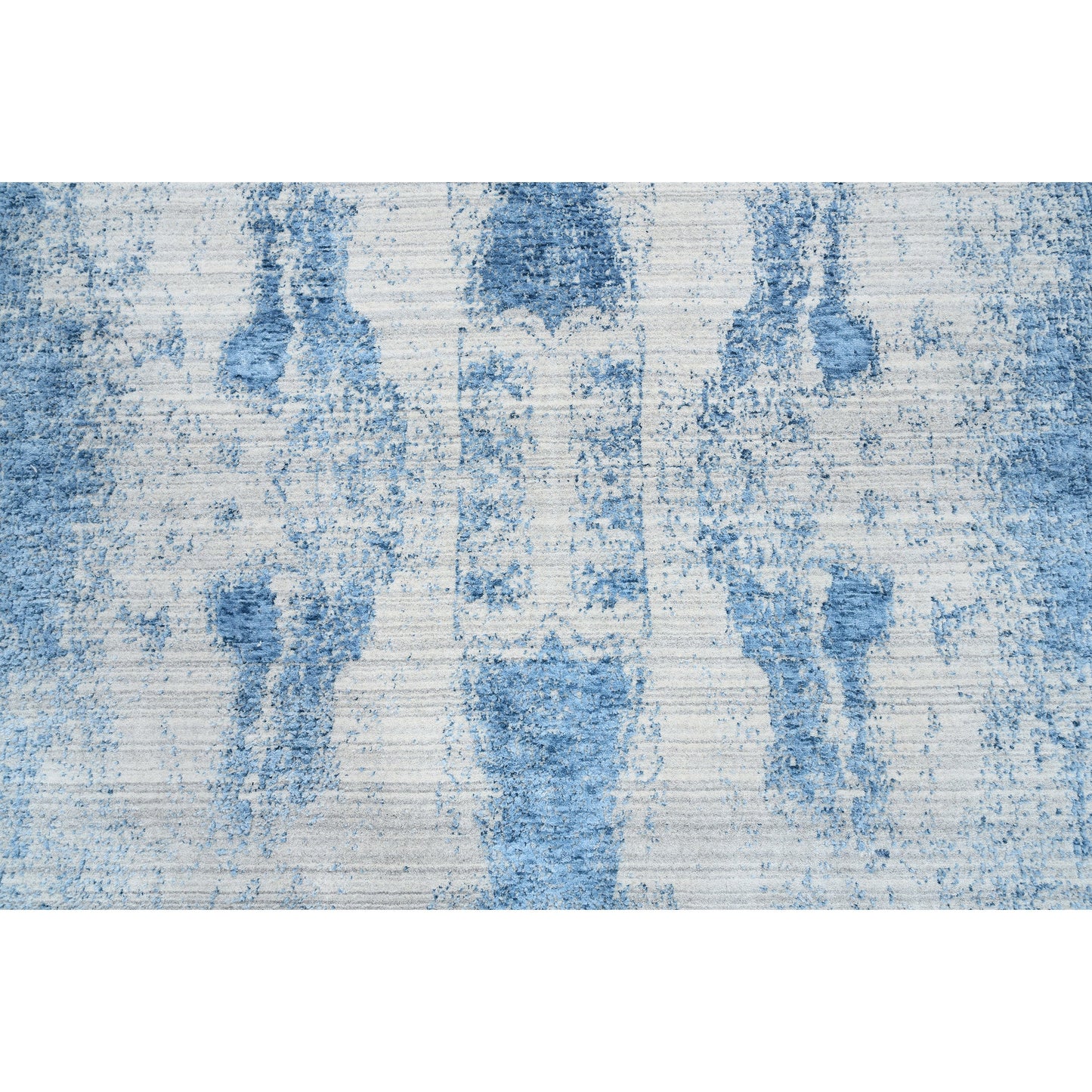 HANDLOOMED JACQUARD RA259 SILVER / BLUE