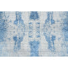 HANDLOOMED JACQUARD RA259 SILVER / BLUE