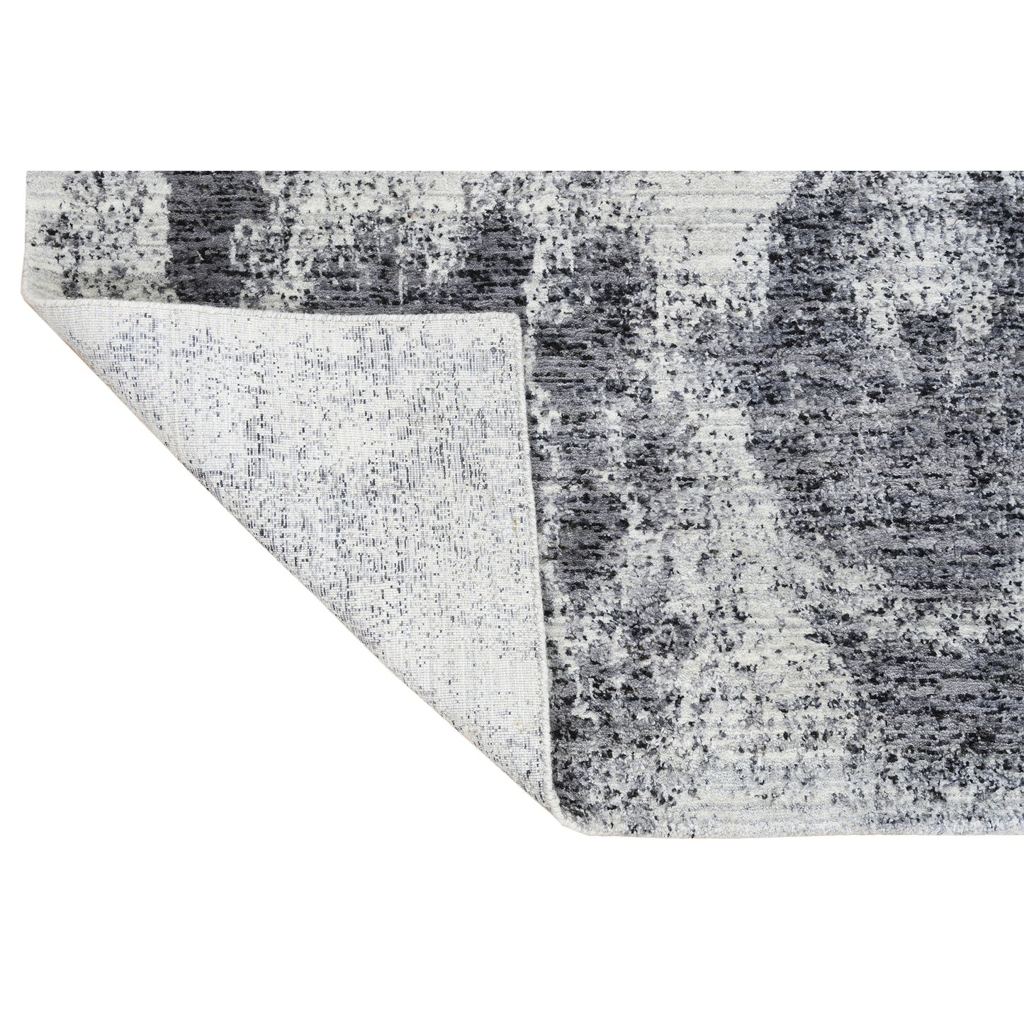 HANDLOOMED JACQUARD RA259 SILVER / DARK GREY