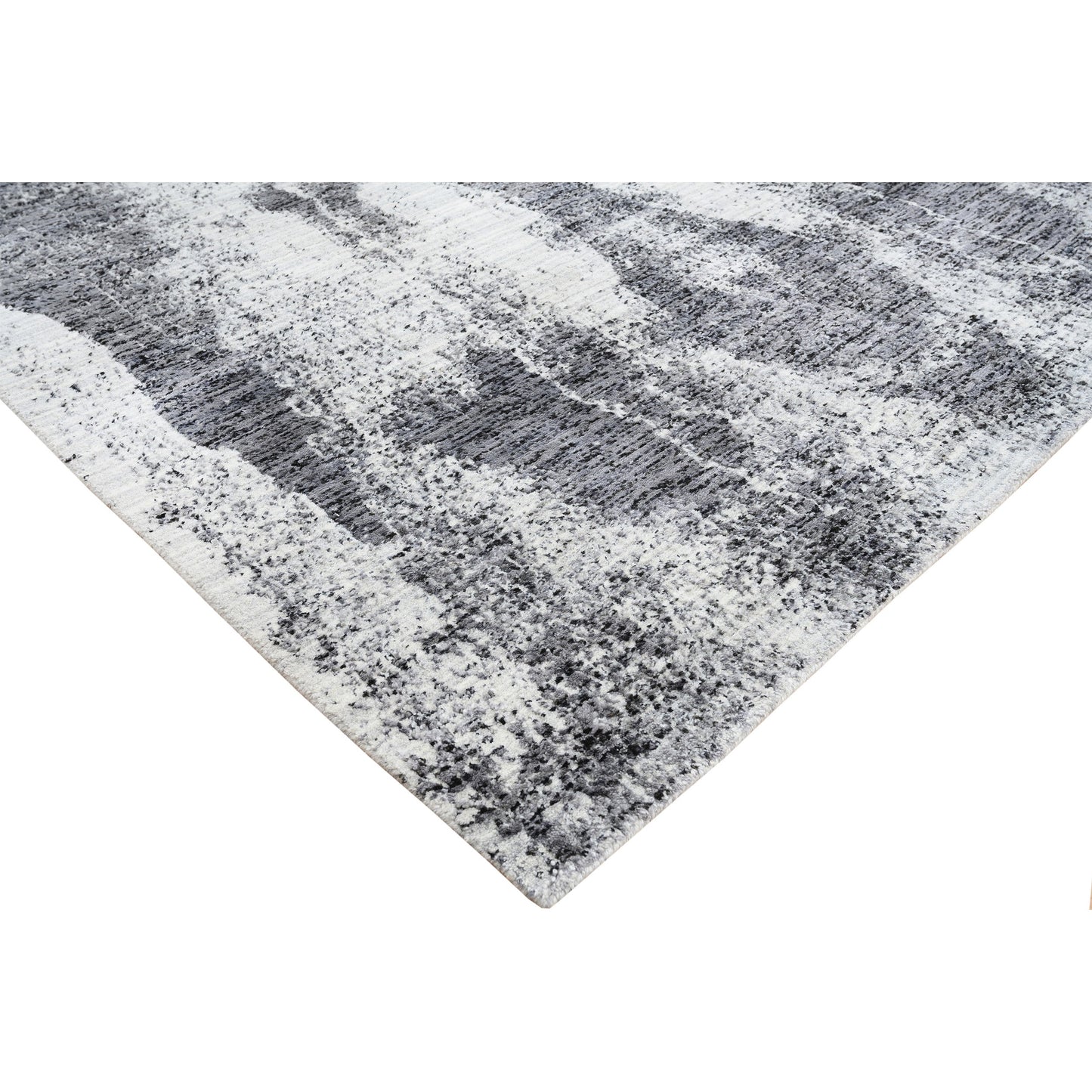 HANDLOOMED JACQUARD RA259 SILVER / DARK GREY