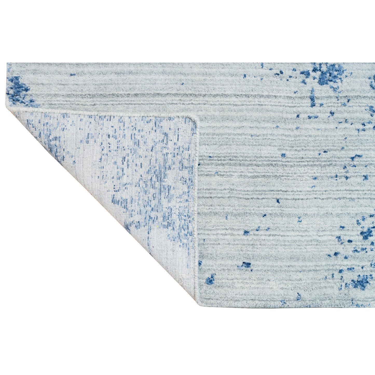 HANDLOOMED JACQUARD RA262 SILVER / BLUE