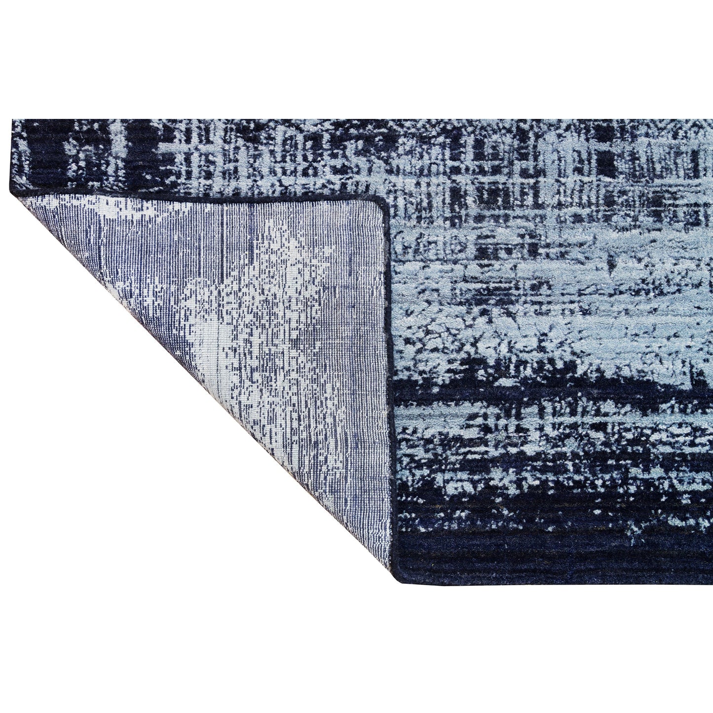 HANDLOOMED JACQUARD RA310 NAVY / SILVER