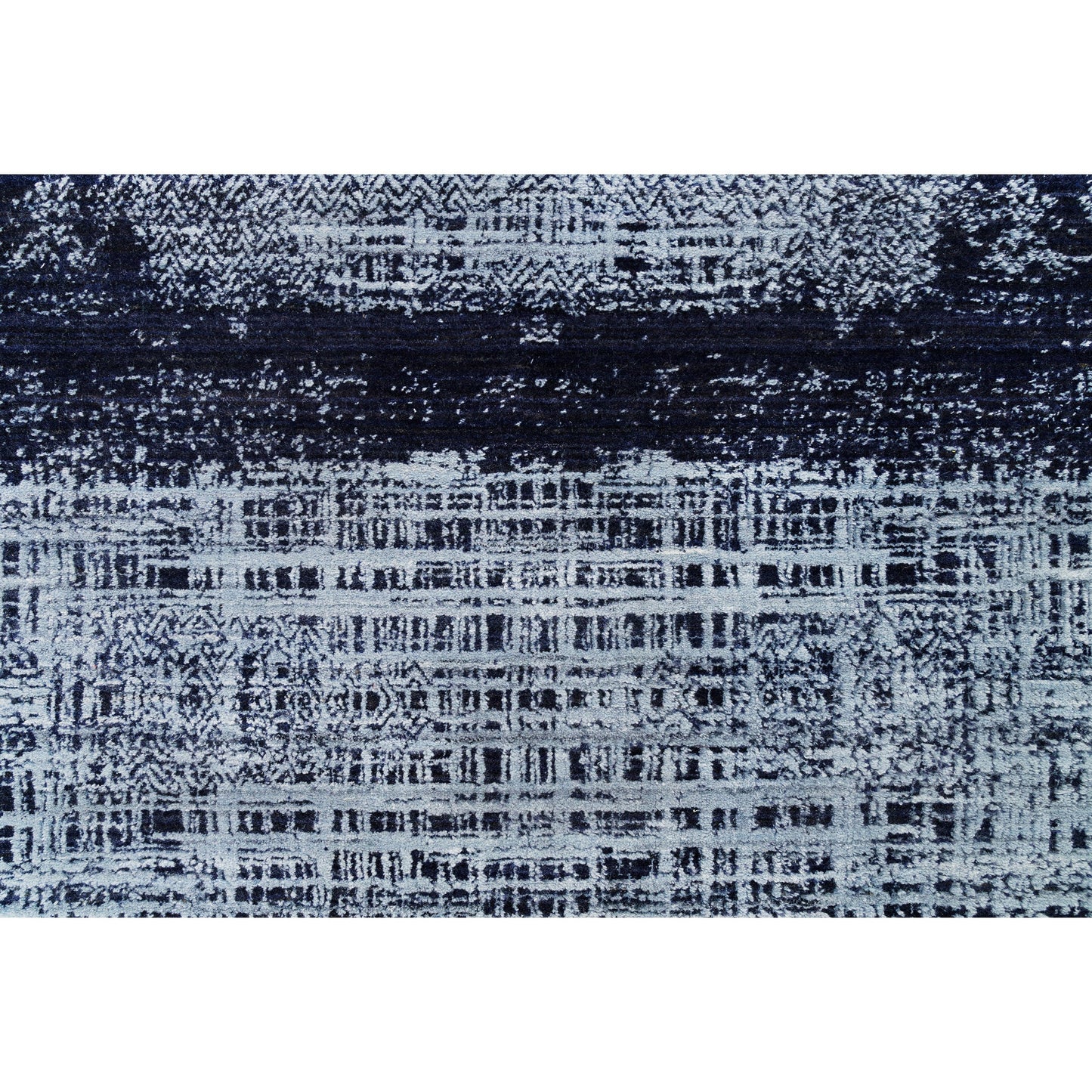 HANDLOOMED JACQUARD RA310 NAVY / SILVER