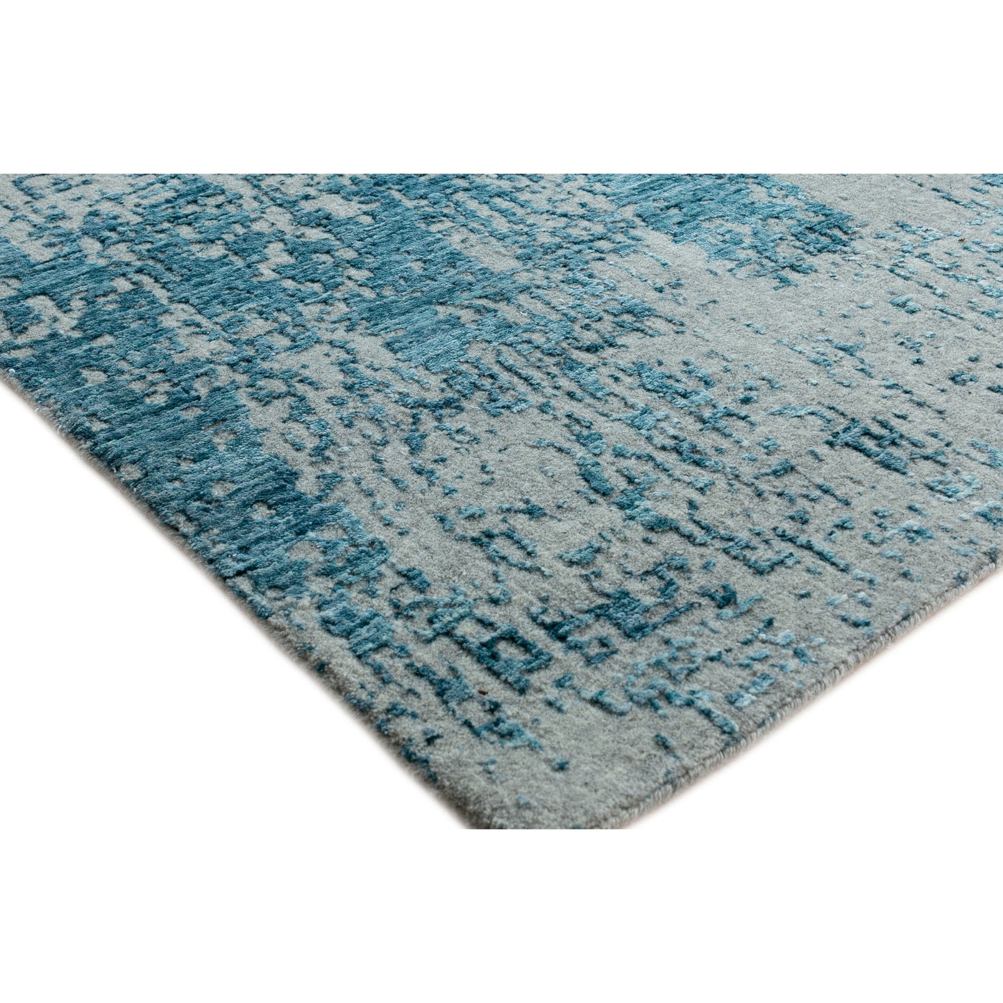 HANDLOOMED JACQUARD RC157 IVORY / BLUE