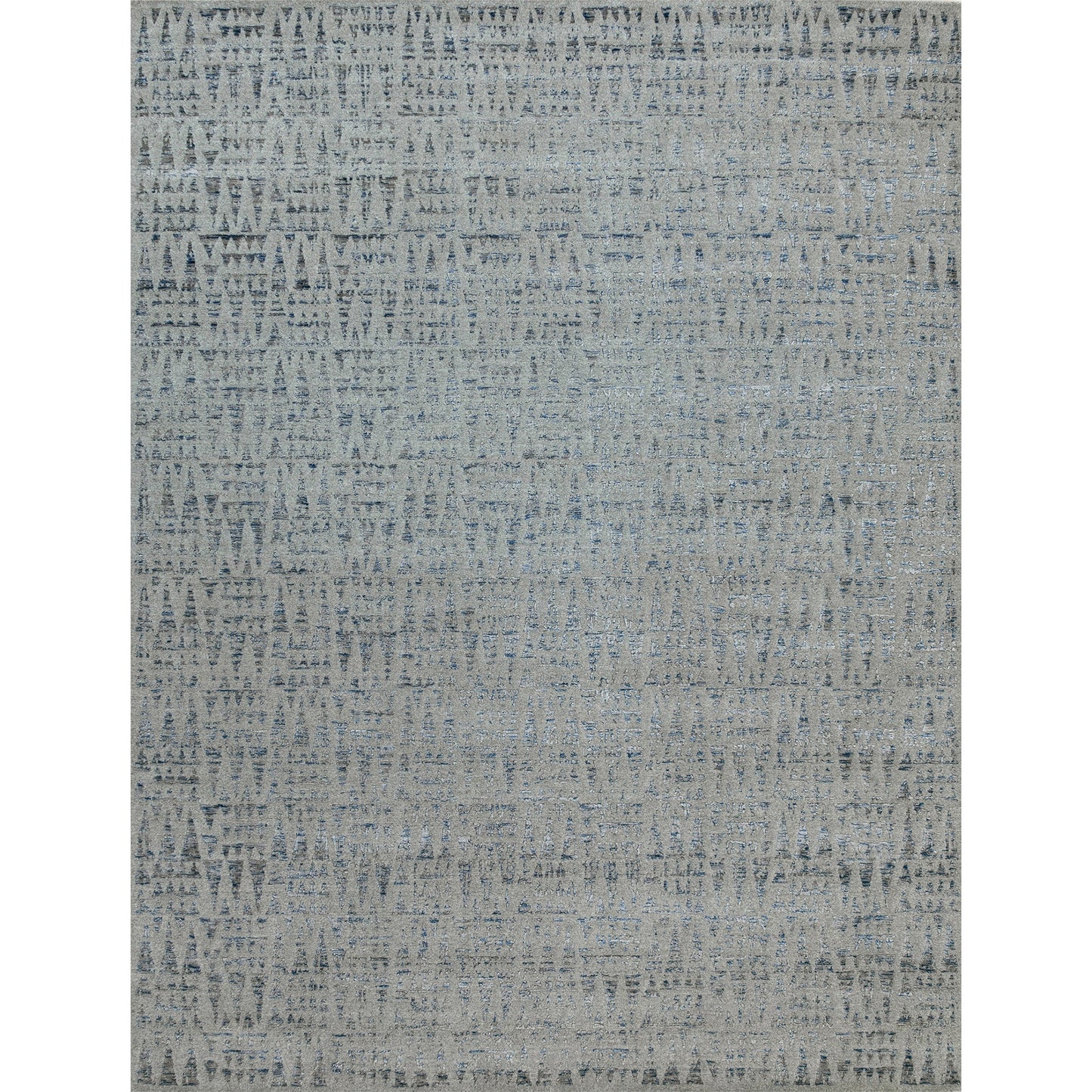 HANDLOOMED JACQUARD RC166 SILVER / BLUE