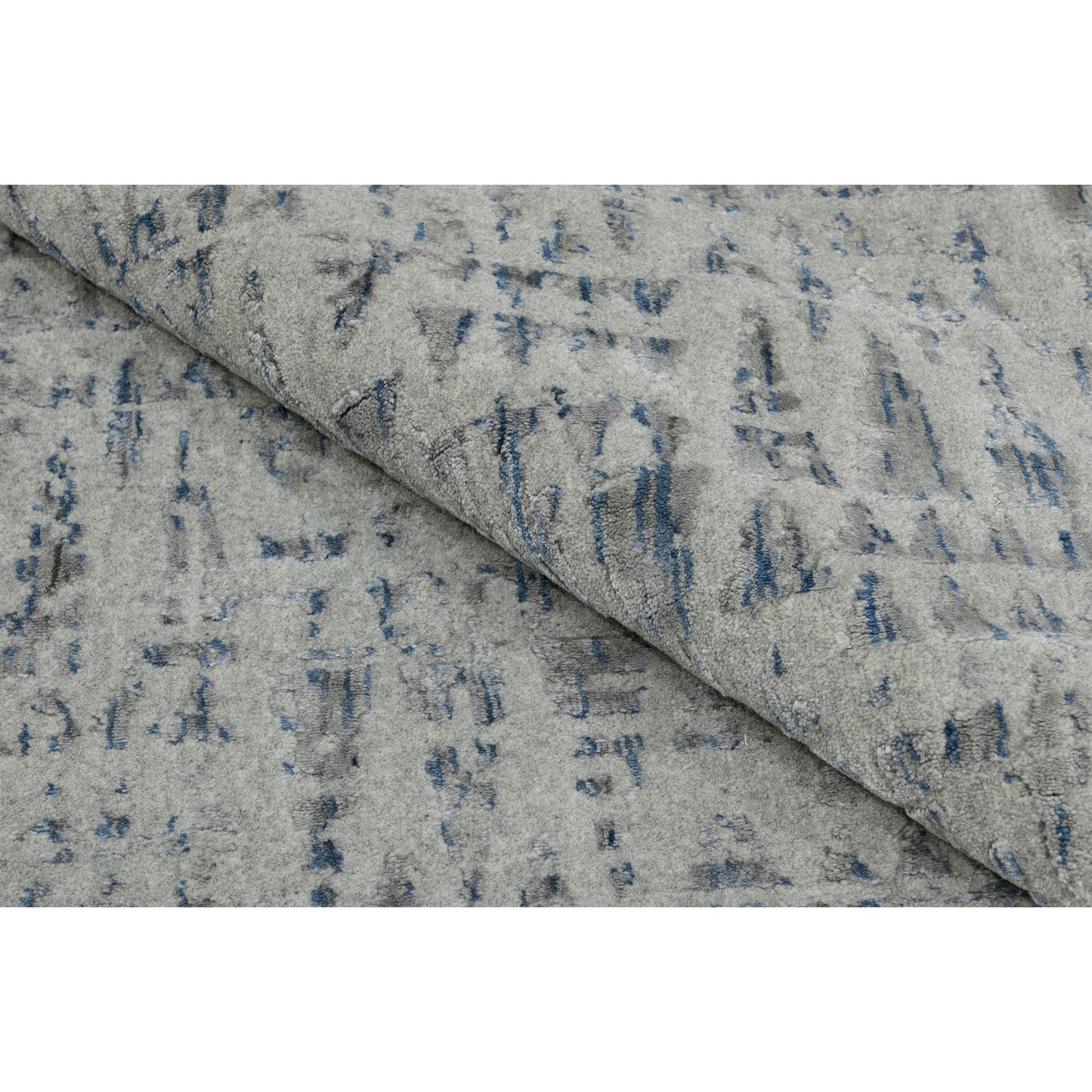 HANDLOOMED JACQUARD RC166 SILVER / BLUE