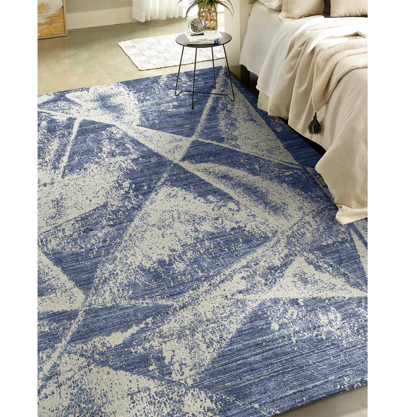 HANDLOOMED JACQUARD RC198 SILVER / BLUE