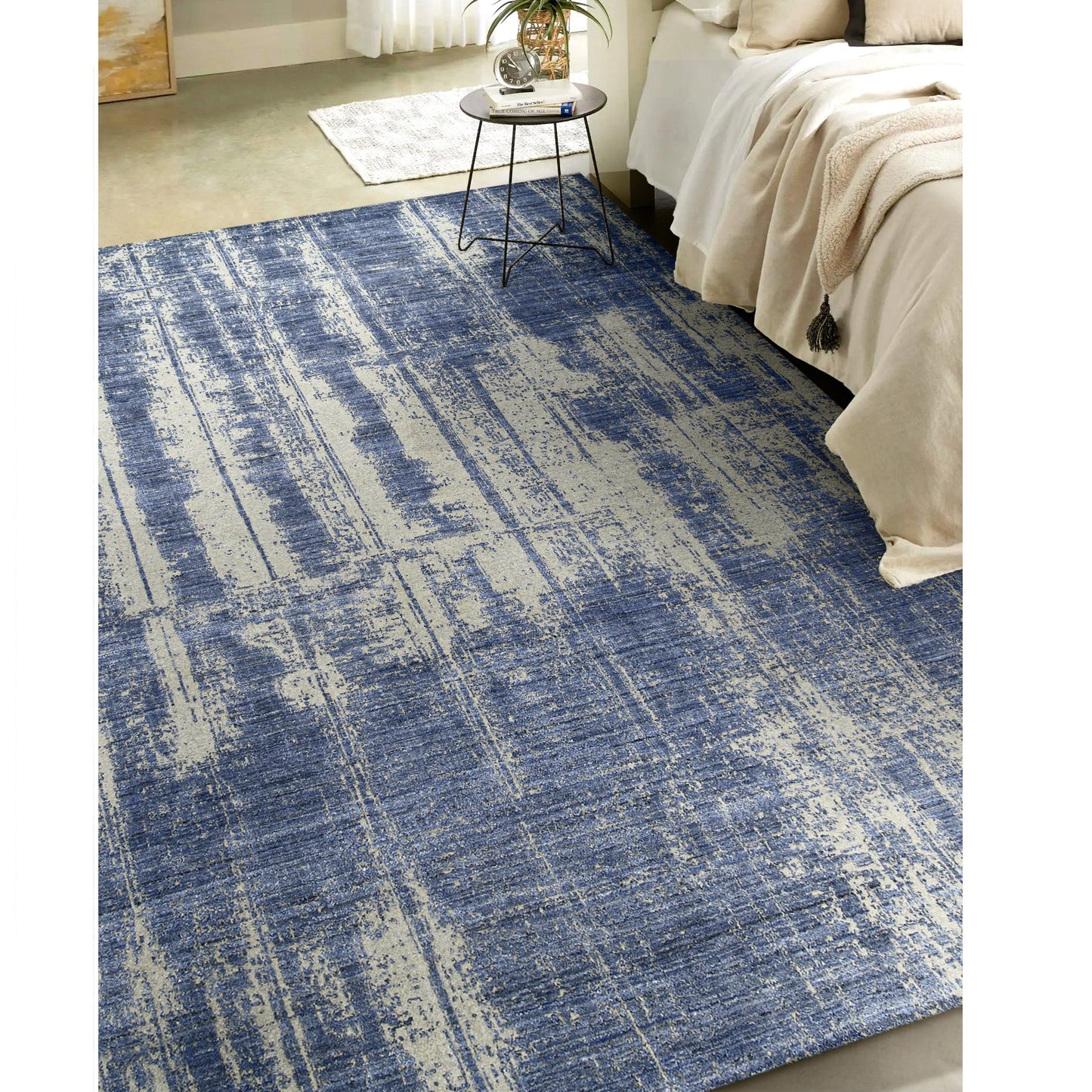 HANDLOOMED JACQUARD RC202 SILVER / BLUE
