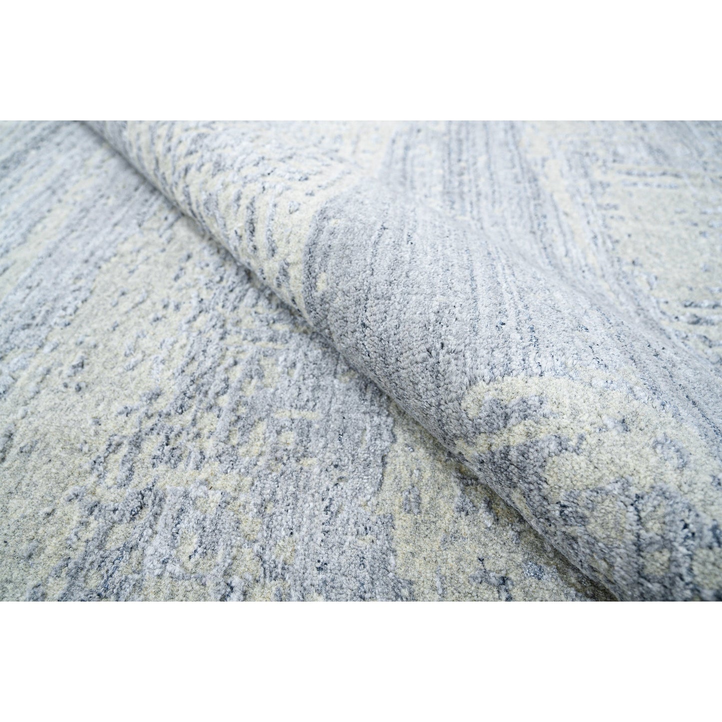 HANDLOOMED JACQUARD RC224 SILVER / LIGHT BLUE