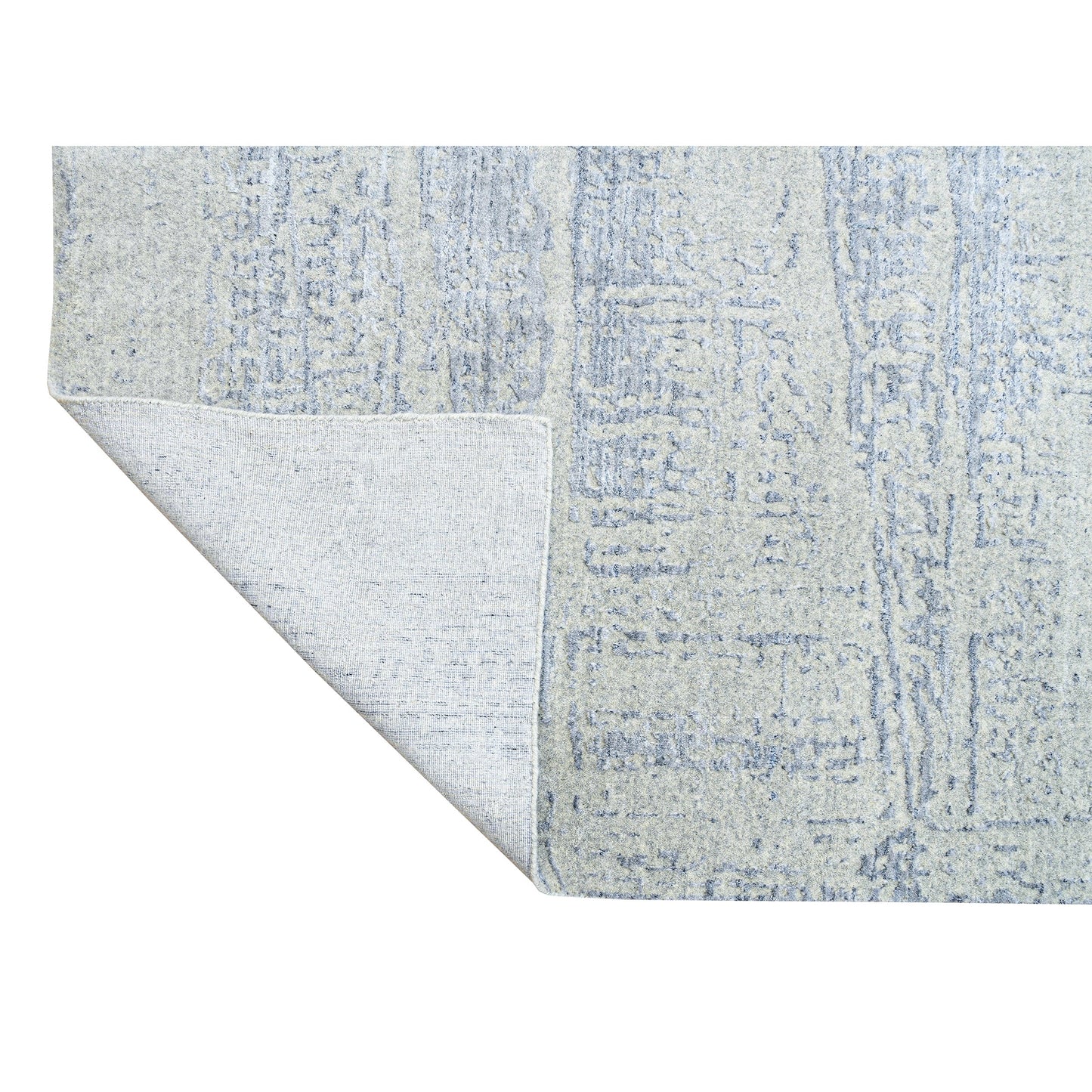 HANDLOOMED JACQUARD RC224 SILVER / LIGHT BLUE
