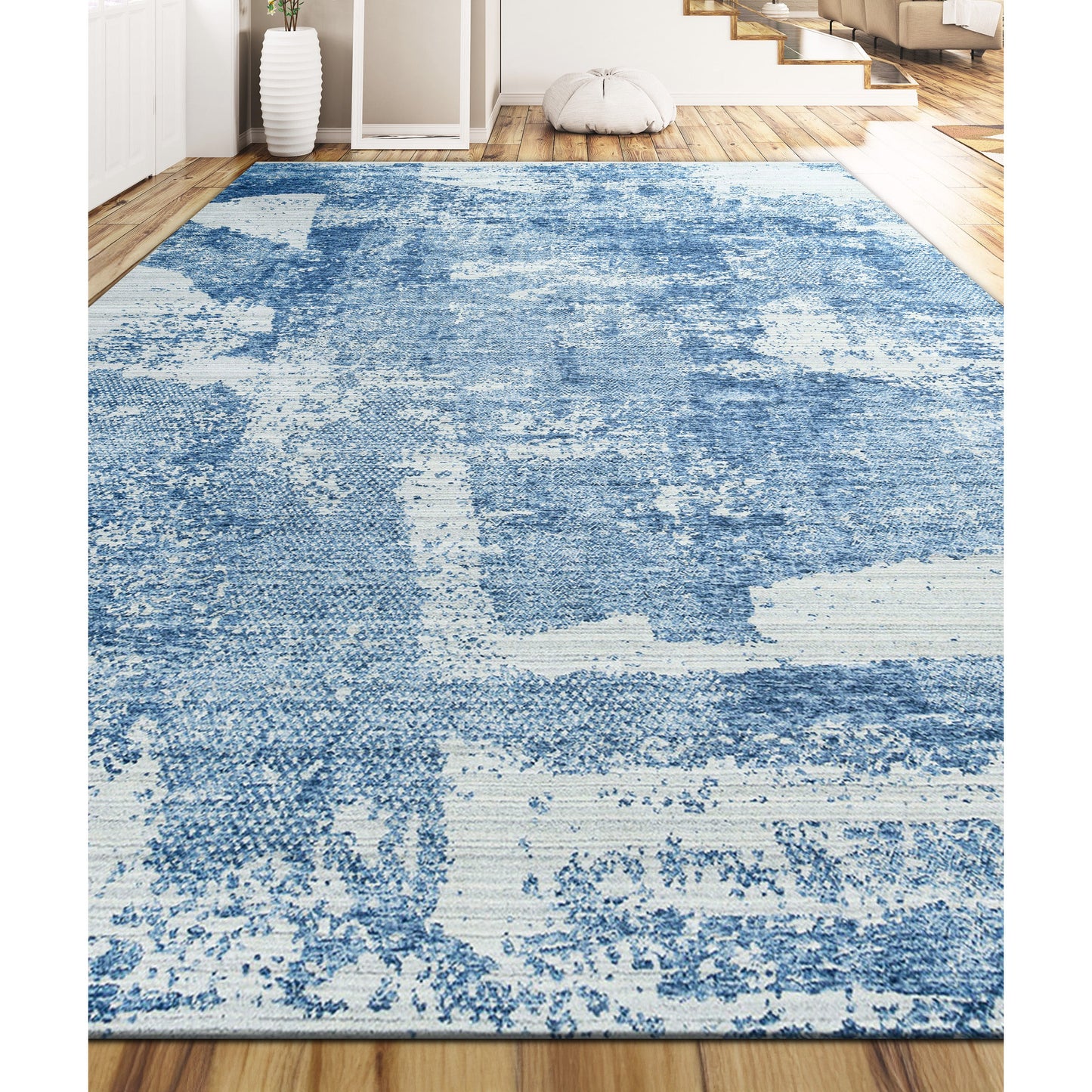 HANDLOOMED JACQUARD RC262 SILVER / BLUE