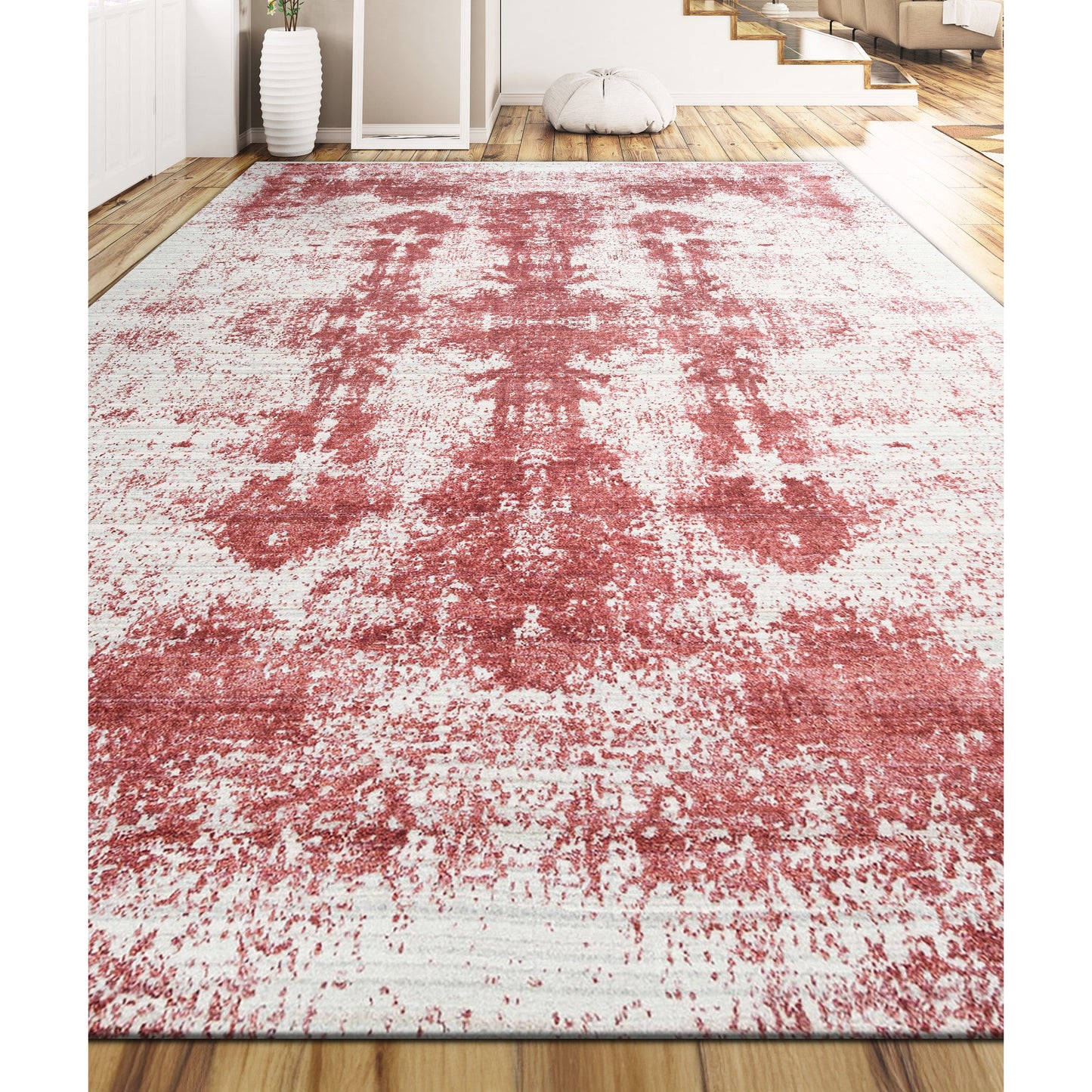 HANDLOOMED JACQUARD RC273 IVORY / RED