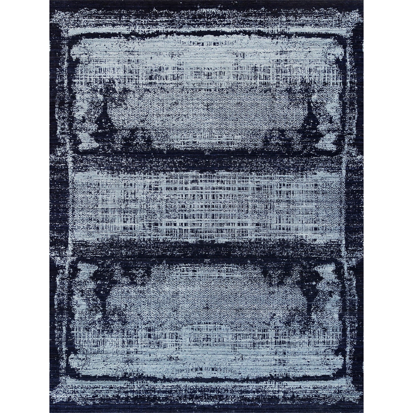 HANDLOOMED JACQUARD RC310 NAVY / SILVER