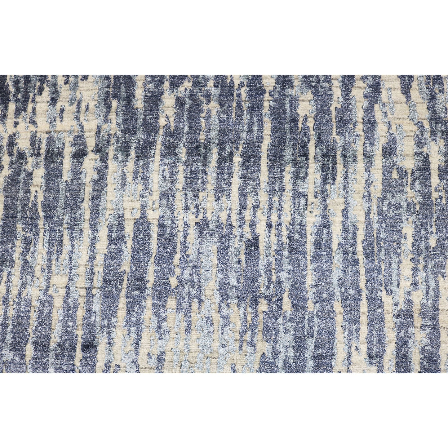 HANDLOOMED JACQUARD RK001 IVORY / BLUE