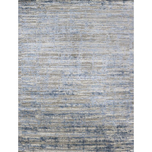 HANDLOOMED JACQUARD RK094 SILVER / BLUE